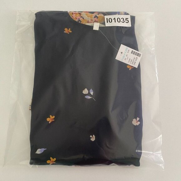 Maurices One Size Open Front Navy Blue Floral Kimono - Picture 11 of 11